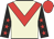 Beige, red chevron, black sleeves, red stars, red cap