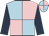 Pink & light blue quartered, dark blue sleeves, pink & light blue quartered cap