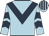 Light blue, dark blue chevron, chevrons on sleeves, striped cap