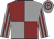 Grey & maroon quartered, striped sleeves, hooped cap
