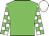 Green, white and green checked sleeves, white cap