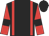 black, red braces, red sleeves, black armlets, black cap