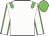 White body, green epaulettes, white arms, green seams, green cap