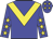 Big-blue body, yellow chevron, big-blue arms, yellow stars, big-blue cap, yellow stars