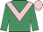 Emerald green, pink chevron, pink cap