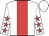 White, red stripe, white sleeves, red stars