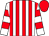 White & red stripes, hooped sleeves, red cap