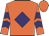 Orange, purple diamond & chevrons on sleeves, orange cap