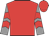 Red, grey and red chevrons on sleeves
