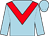 Blue-light body, red chevron, blue-light arms, blue-light cap