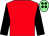 Red body, black arms, green-light cap, black spots