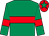 Emerald green, red hoop, red armlet, red cap, emerald green star