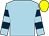 Light blue, light blue & dark blue hooped sleeves, yellow cap
