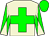 Beige, green cross, green arms, beige diabolo, green cap