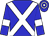 Blue, White cross belts and armlets, Hooped cap
