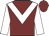 Maroon, white chevron and sleeves