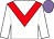 White, red chevron, mauve cap