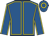 Royal blue, yellow seams, yellow hoop on cap