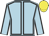 light blue, black seams, yellow cap