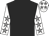 Black body, white arms, grey stars, white cap, grey stars