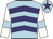 Light blue, purple chevrons, white sleeves, light blue armlets, light blue cap, purple star