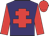 Purple, red cross of lorraine, sleeves and cap