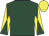 Dark green, yellow and dark green diabolo on sleeves, yellow cap