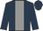 Dark blue, grey stripe