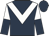 Dark blue, white chevron, halved sleeves, dark blue cap