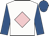 White, pink diamond, royal blue sleeves and cap
