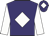 Purple body, white diamond, white arms, purple cap, white diamond