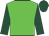 green, dark green sleeves, dark green cap