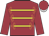 Claret, gold braid, claret sleeves, claret cap, silver peak