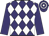 purple, white diamonds, purple sleeves, hooped cap