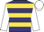 Navy, gold hoops, white sleeves, white cap