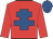 Red, royal blue cross of lorraine, royal blue cap