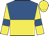 Royal blue and yellow halved horizontally, yellow sleeves, royal blue armlets, yellow cap