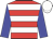 red and white hoops, blue sleeves, white cap