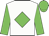 white, green diamond, green sleeves, green cap