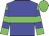 blue, green hoop, green sleeves, blue hoops , green cap