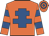 Orange, royal blue cross of lorraine, hooped sleeves & cap