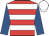 Red & white hoops, royal blue sleeves, white cap