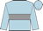 Light blue, grey hoop, light blue sleeves, light blue cap