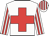 White, red cross, striped sleeves and cap