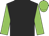Black, dayglo green sleeves and cap