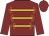 maroon, gold braid