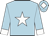 light blue, white star, white cuffs, white diamond on cap