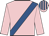 Pink, royal blue sash, striped cap