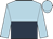light blue and dark blue halved horizontally