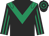 Black, emerald green chevron, epaulets, striped sleeves, hooped cap